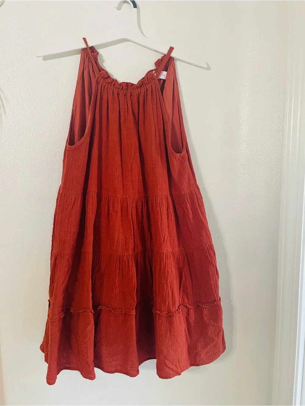 Pink Lily Tiered Boho Mini Dress Size S